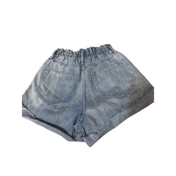 Womens Mumu Blue Denim High-Waisted Paperbag Shorts S - Picture 7 of 8